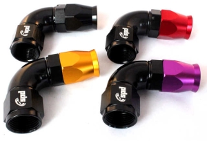 AN10 hose end 90° Full flow PTFE