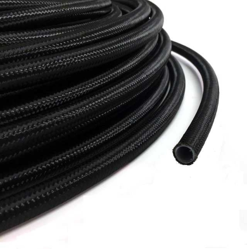 T7Design AN12 Nylon Braided Stainless Steel Rubber Hose – -12 JIC 1 Meter Black